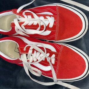 Vans Kids Red and White Sneakers